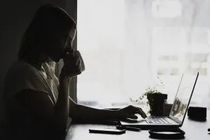 woman on her laptop