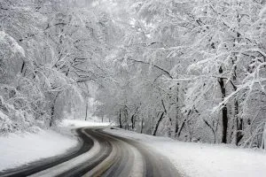 Winter, road, snow
