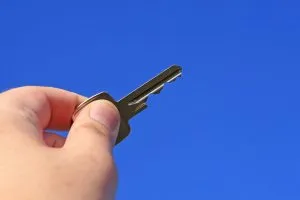 man holding a key