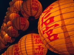 Red chinese lanterns.