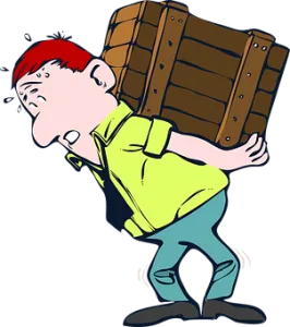 man with crate on his back