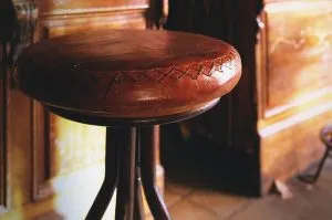 A leather bar chair.