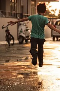 a child jumping