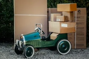 -moving boxes in the car