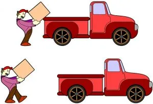 illustration of a man loading a truck