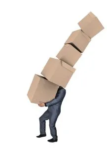 man carrying the moving boxes