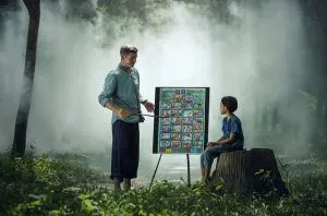 help your kids adjust to a new school - a father teaching his son