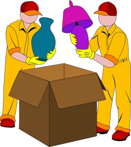 movers packing lamps