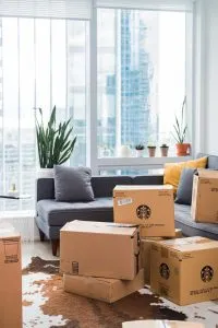 -moving boxes in the living room
