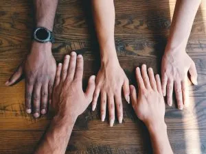 Five different hands