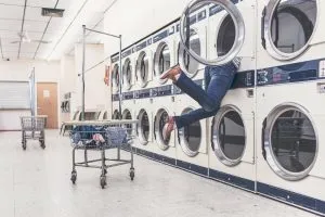 -store clothes in storage