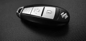 Car keys on a desk