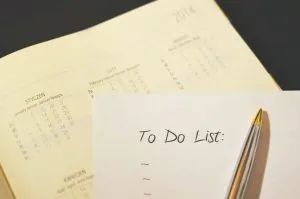 Picture of a to do list.