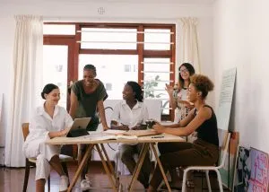 Picture of people in office. Don't forget to inform your employees before moving an office to Beijing