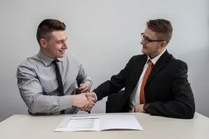 Two men making a deal