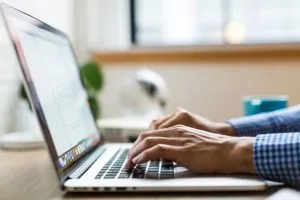 Person working on their laptop