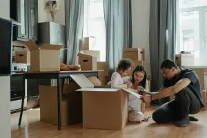 family packing for the move