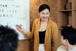a girl talking