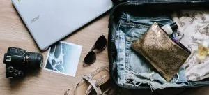 A packed suitcase