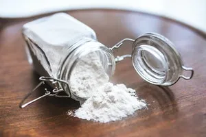 Baking soda spilled on table