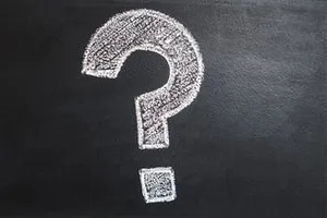 Question mark on blackboard