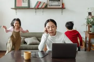 a stressed mom