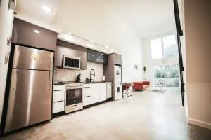 white and metal kitchen
