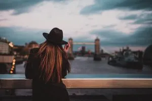 a girl standing