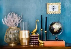 candles and artwork