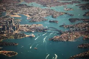 aerial view of the bridge