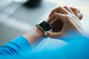 person looking at the watch