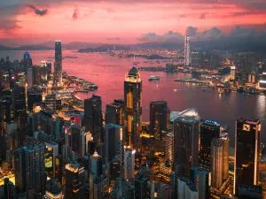 buildings during the sunset