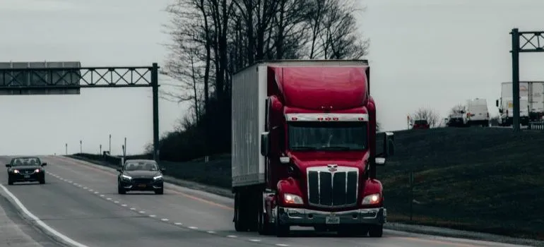 A truck moving furniture