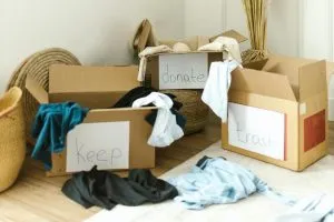 boxes used for decluttering