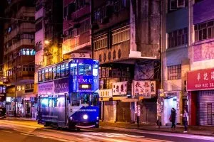 blue double decker