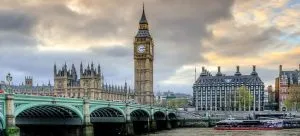 Big Ben from afar; as you are moving from London to Hong Kong