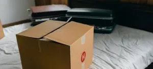 moving box on a bed
