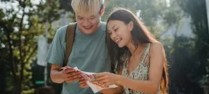 couple discovering places after relocating to another continent