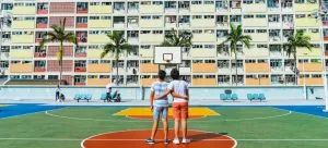 boys on a basketball field
