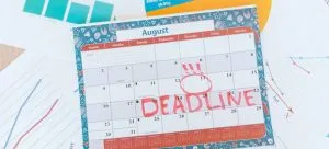 a calendar with deadline