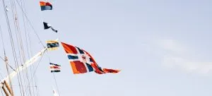 different flags waving in the sky