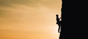 Picture of a person rock climbing