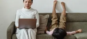 Mother reaserching about family relocation across the sea