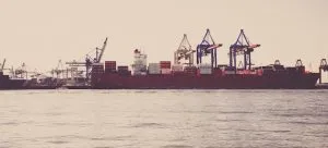 a cargo ship moving from Hong Kong to Australia