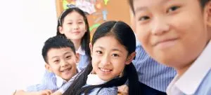Four kids in school