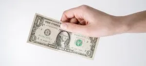 One dollar bill.