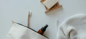 toiletries in the toiletries bag