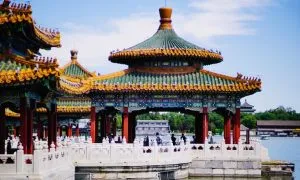 View of the Buddhist temple in Beijing, China