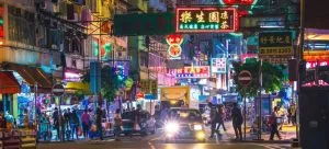 neon lights in Hong Kong