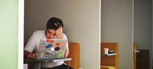 a man doing research